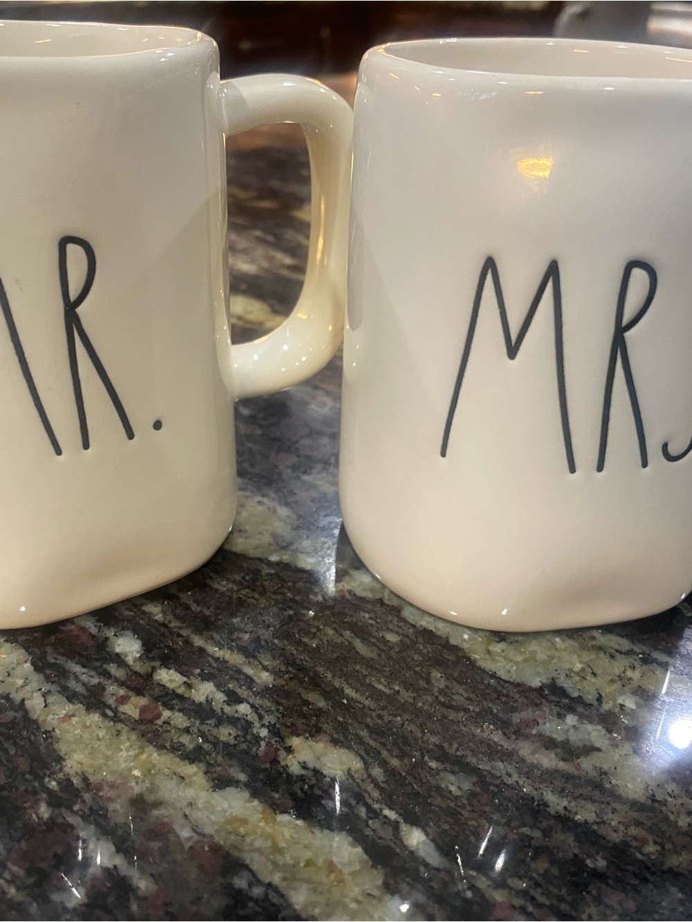 Rae Dunn Mr. and Mrs. Ceramic Coffee Mug - White